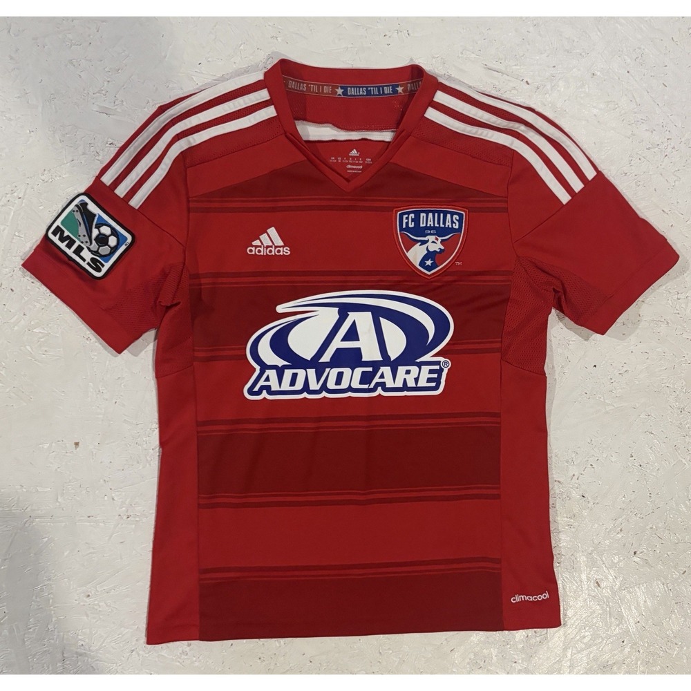 Adidas FC Dallas Soccer Jersey Youth Boys M 2014/15 Red MLS Football Kids
